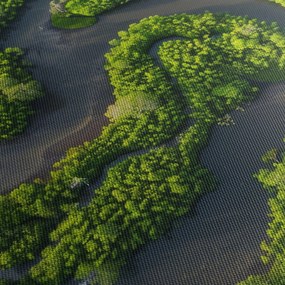 Obraz - Krajobraz leśny z rzeką (170x50 cm)