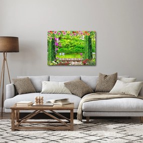 Obraz - Magiczny ogród z łabędziami (70x50 cm)