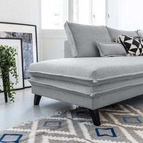 Jasnoszara rozkładana sofa w kształcie litery "U" Miuform Charming Charlie, lewostronna