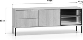Szafka RTV Harmona 160 cm z szufladami i oświetleniem - dąb lindberg
