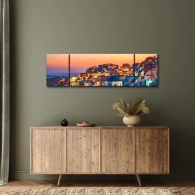 Obraz - Santorini o zmierzchu (170x50 cm)