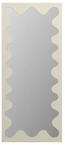 Lustro metalowe faliste dużych rozmiarów - szer. 70 x wys. 160 cm - Beżowy - GANSU