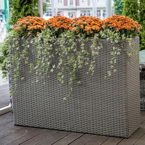 Donica ogrodowa prostokątna 140 x 37 x 100 cm popiel PATIO