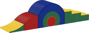 AIYAPLAY 5-częściowy zestaw miękkich klocków dla niemowląt i małych dzieci, z pianki i sztucznej skóry, 5 kreatywnych form, zestaw do wspinaczki, pełzania i zabawy, kolorowy