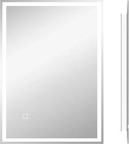 HOMCOM Oświetlenie Łazienkowe LED z Lustrem 80x60cm Bezmgłowe z Przełącznikiem Dotykowym IP44 | Aosom PL
