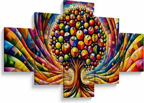 Obraz – Kolorowe drzewo z jabłkami (125x70 cm)