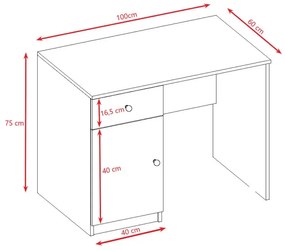 Białe biurko dla dziecka 100 cm - Happy 9X