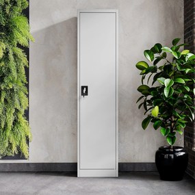 Biurowa szafa metalowa na akta ALEX, 450 x 1850 x 400 mm, szara