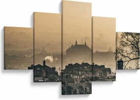 Obraz - Miasto pod mgłą (125x70 cm)