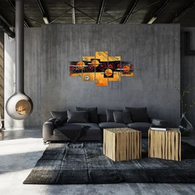 Abstrakcyjny obraz - Planety (125x70 cm)