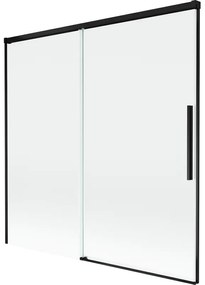 Mexen Rox parawan nawannowy 2-skrzydłowy rozsuwany 160 x 150 cm, transparent, czarny - 8C9-160-001-70-00