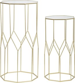 Zestaw Stolików Pomocniczych VKH598, Złoto, 50x46x100 cm, Kendra Home