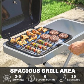 Outsunny Przenośny grill gazowy 1-palnik 2,5kW wózek grillowy mit składanym podwoziem, ruszt, boczna półka, pokrywa, termometr | Aosom PL