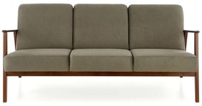 Sofa MILANO 3S oliwkowa/orzech trzyosobowa HALMAR