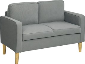 HOMCOM Dwuosobowa sofa z miejscem do przechowywania i solidnymi drewnianymi nogami, do salonu, sypialni, 117 x 63 x 79 cm, Jasnoszary