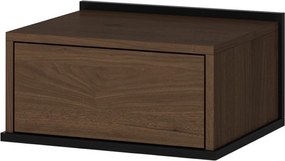 Szafka nocna wisząca Zenar z szufladą 50 cm - orzech elegant / czarny