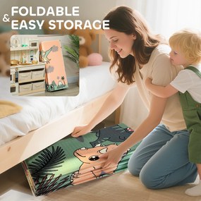 AIYAPLAY Mata do zabawy dla niemowląt 196 x 176 x 1,5 cm składana dwustronna mata do raczkowania wielokolorowa