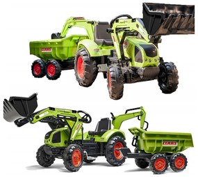 Falk traktor claas avec zielony na pedały z przyczepką od 3 lat