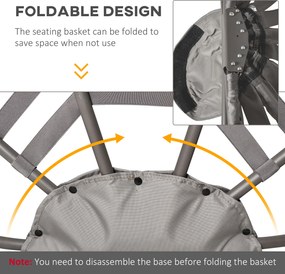 Krzesło skladane krzesło ogrodowe do pracy w domu na dwoje z poduszką i koszem | Aosom PL