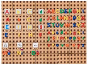Masterkidz alfabet zestaw liter (dużych i małych) do paneli ściennych stem 122 el.