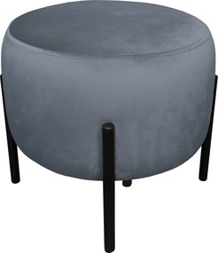 Pufa OLA loft ławka podnóżek metal : Kolor Stelaża - Czarny , Kolor tkaniny - VELVET - BL14, Typ tkaniny - Velvet