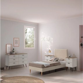 Podstawa kolumny z poduszką Niebla 90x190 cm, imitacja tkaniny owczej beżowa.