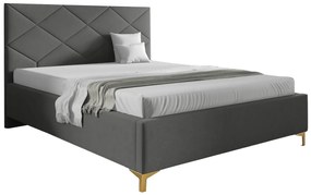 Ciemnoszare łóżko tapicerowane welurem 4 rozmiary G5-G00