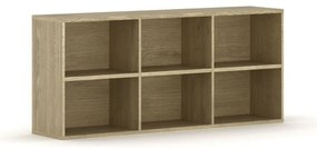 Biblioteka INTEGRO z półkami, 835 x 1750 x 400 mm, 6 półek, dąb naturalny