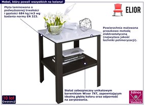 Stolik Kawowy Nowoczesny Czarny Biały + Połysk Gloros 4X