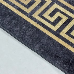 Dywan z nadrukiem Fiesta Ornament czarno-złoty 80 cm x 250 cm