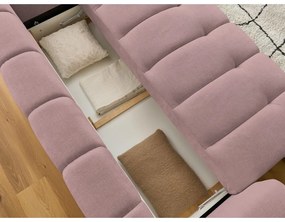 Różowa rozkładana/ze schowkiem sofa 251 cm Fuji – Bobochic Paris