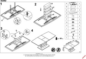 Rozkładany stół Nord na ozdobnej nodze