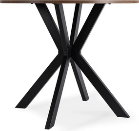 Okrągły stół industrialny Lauren 90 cm, dąb rustykalny/czarny