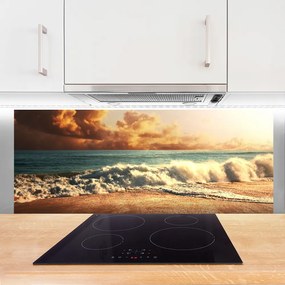 Szkło Dekoracyjne do Kuchni Wzburzone Fale Oceanu