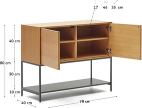 Niska komoda w dekorze dębu 97,5x80 cm Vedrana – Kave Home
