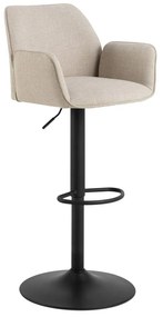 Beżowy hoker z regulowaną wysokością/z podłokietnikami (wysokość siedziska 85 cm) Glenda – Actona