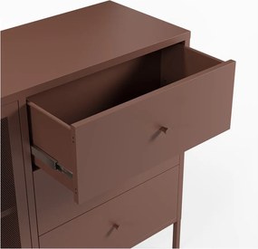 Bordowa metalowa komoda 140x90x40 cm Fayna – Marckeric