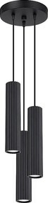 Lampa Wisząca Minimalistyczny Karbon, Aluminium - 3 Źródło - L.19.5 X H.108 Cm - Czarny