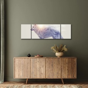 Obraz - Wilk arktyczny odzwierciedla dziki krajobraz (170x50 cm)