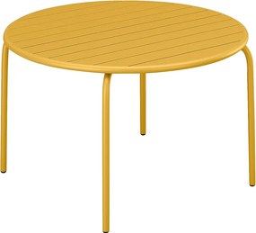 Okrągły stół ogrodowy średnica 130 cm z metalu - Musztardowo-żółty - MIRMANDE od MYLIA
