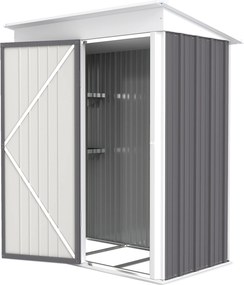 Outsunny Szopa ogrodowa, zewnętrzna szopa z blachy falistej, design ściany, regulowane półki, zamykane drzwi, szary