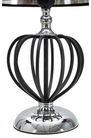 Lampa stołowa w czarno-srebrnym kolorze z tekstylnym kloszem (wys. 44,5 cm) Darky – Mauro Ferretti