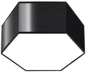 Czarny nowoczesny plafon heksagon 13,5 cm - S748-Almos