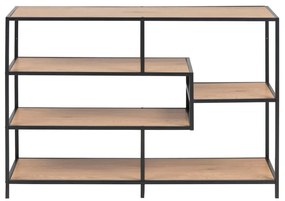 Czarno-naturalny regał w dekorze dębu 114x78 cm Seaford – Actona
