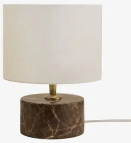 Lampa Stołowa Z Naturalnego Kamienia Orlena Brązowy Marmur Emperador & Biały Ø20 Cm - ↑15 Cm Arlina - Sklum