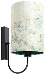 Nowoczesny kinkiet z abażurem w kwiaty - S373 E8-B25