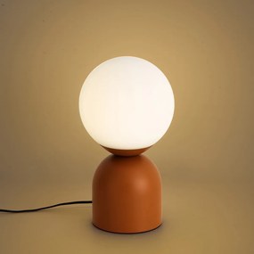 Lampa stołowa Hotel Chic pomarańczowa z opalowym szkłem - Pallon Trend