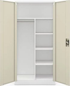 Socjalna szafa ubraniowa Eco Design Dawid, 90x45x185 cm, biały/dąb sonoma