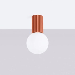 Plafon HALO ochra czerwona IP44 ryflowany SOLLUX  LIGHTING