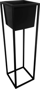 Kwietnik stojący metal LOFT stojak na kwiaty : Kolor Stelaża - Czarny , Rozmiar - 20x20 cm, Wysokość - 70 cm